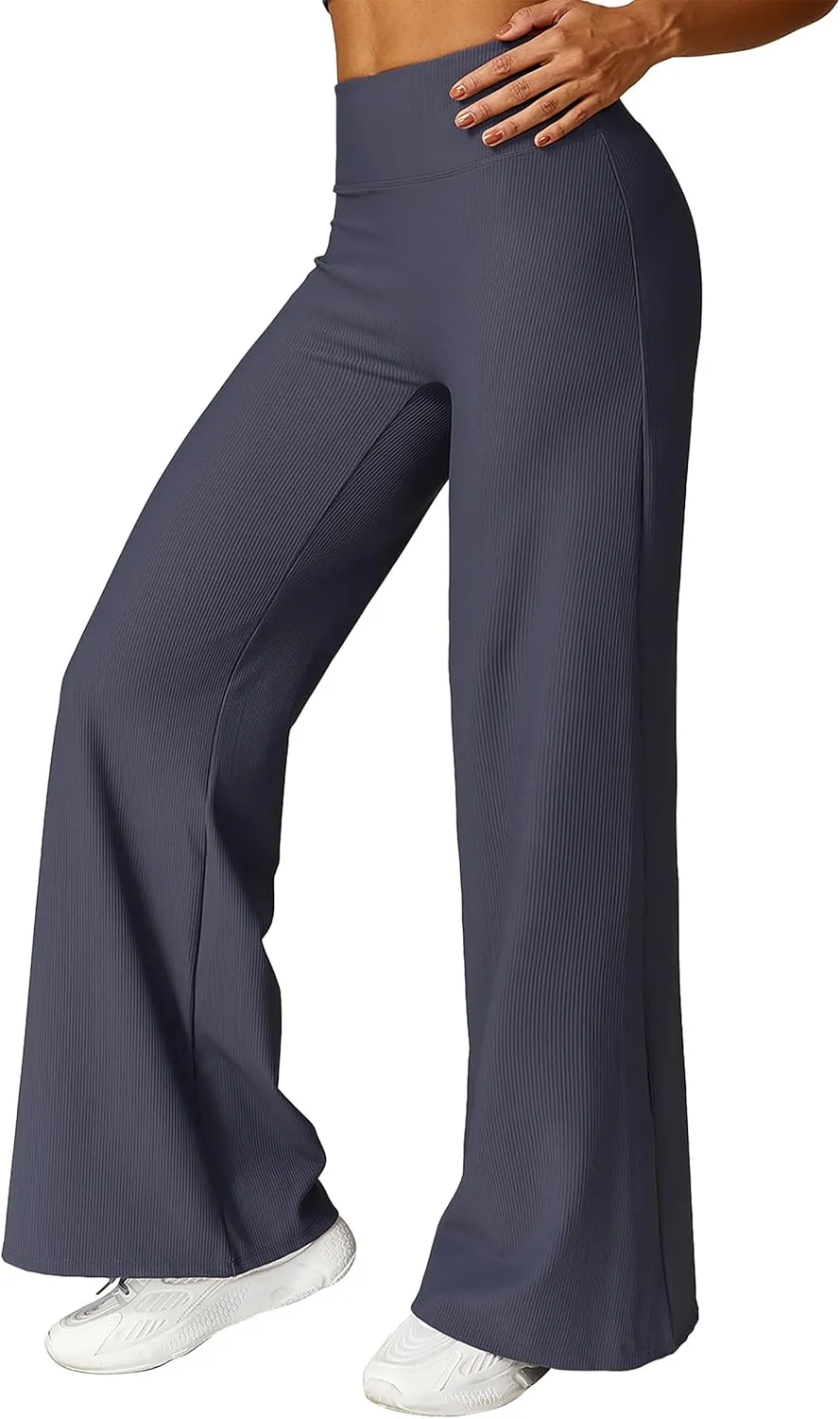 MOOSLOVER Women Wide Leg Yoga Lounge Pants High Waisted Casual Pants Comfy Stretchy Loose Pants