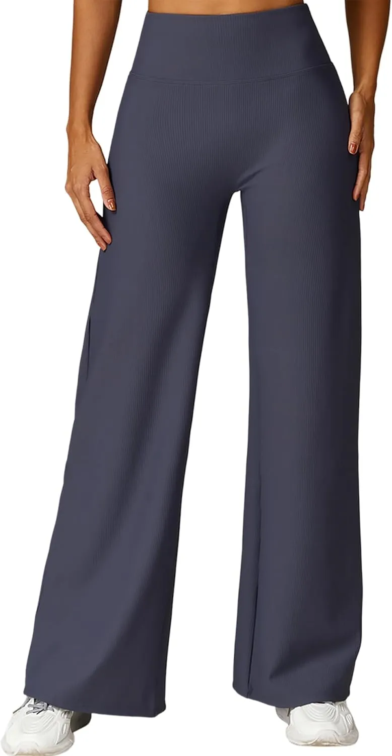 MOOSLOVER Women Wide Leg Yoga Lounge Pants High Waisted Casual Pants Comfy Stretchy Loose Pants