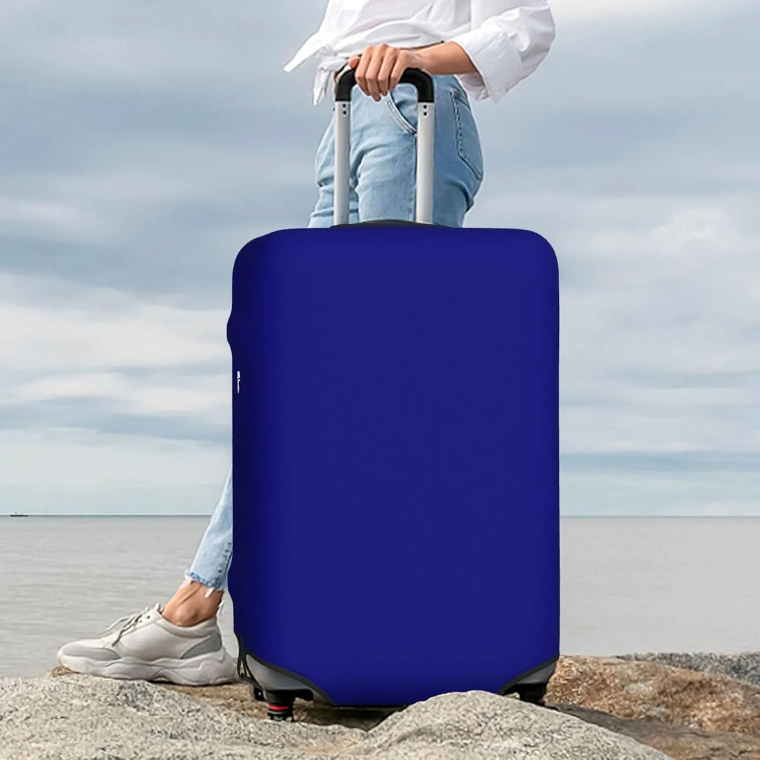Navy Luggage Cover,Washable Suitcase Covers Fashion Luggage Covers,Anti-Scratch Suitcase Protector Cover
