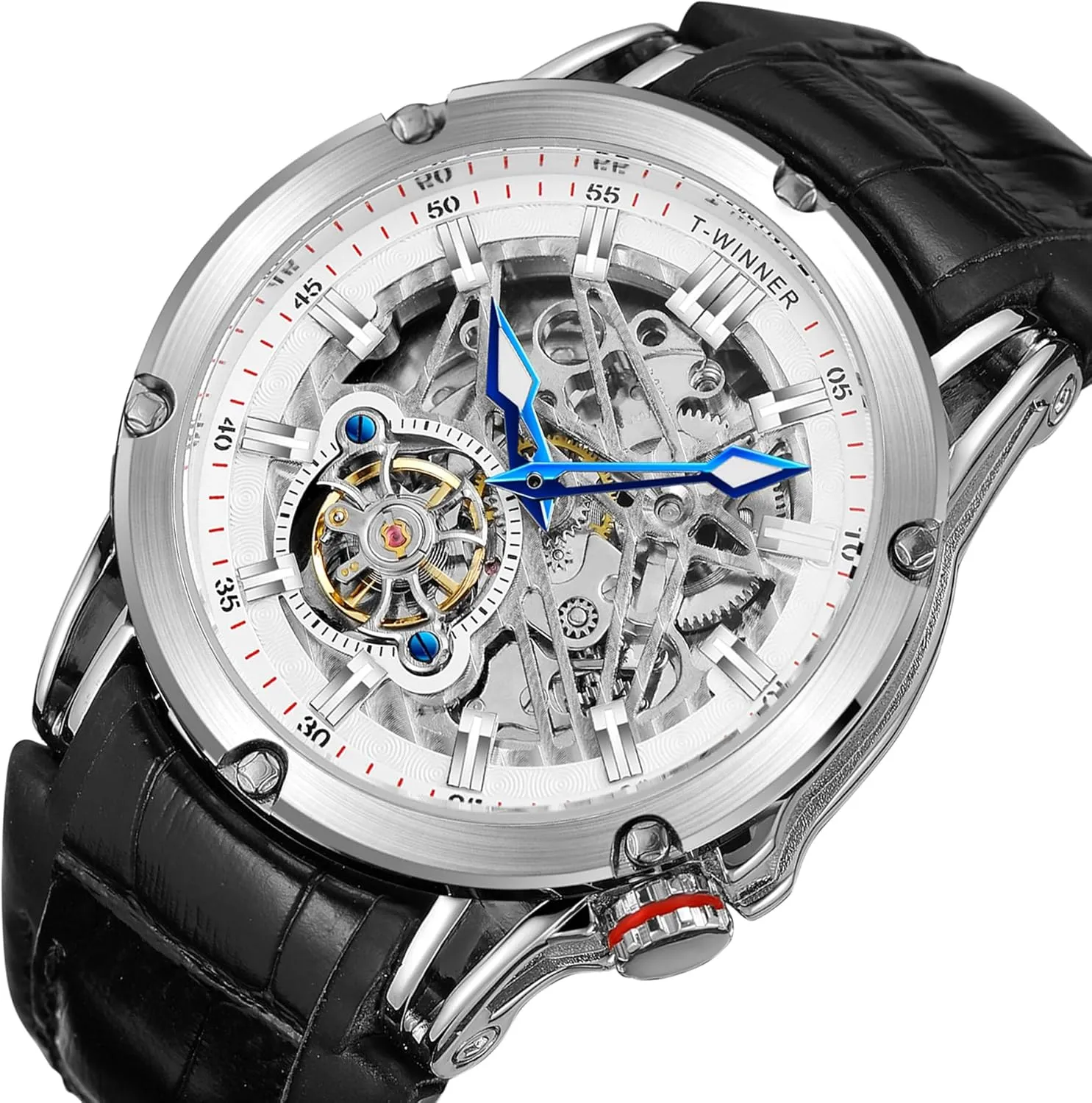 New Automatic Men Big Face Watch Powerful Exotic TOURBILLON Skeleton Wrist Watch