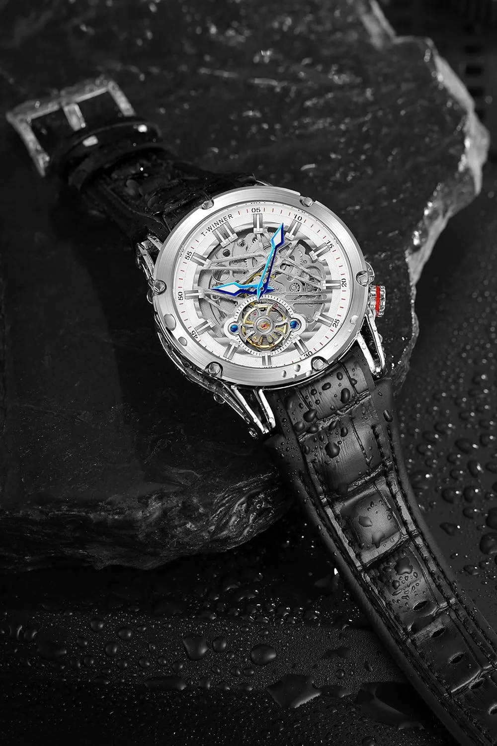 New Automatic Men Big Face Watch Powerful Exotic TOURBILLON Skeleton Wrist Watch