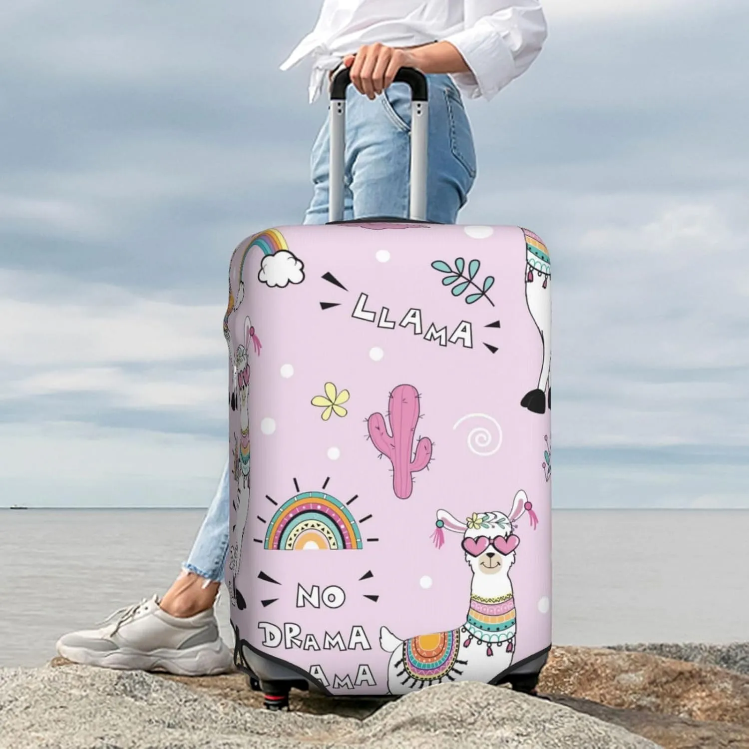 No Drama Llama Luggage Cover,Washable Suitcase Covers Fashion Luggage Covers,Anti-Scratch Suitcase Protector Cover