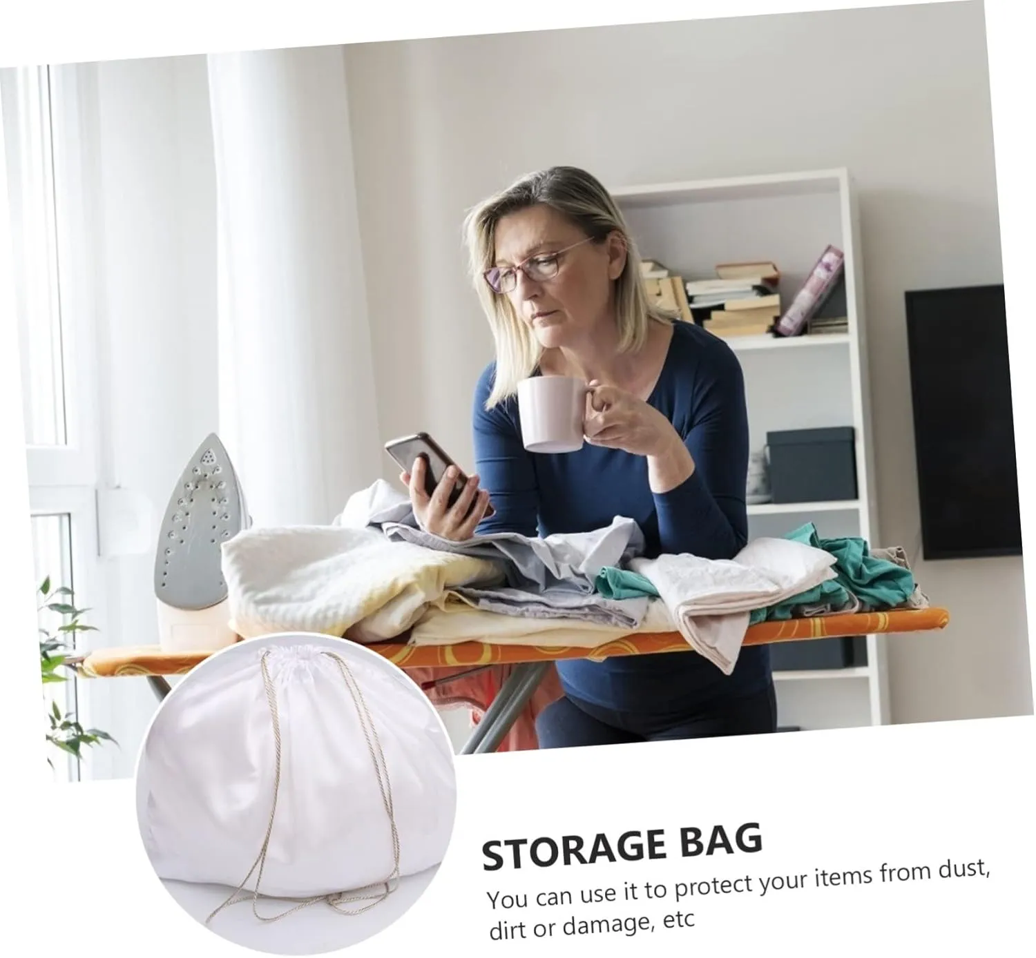 NOLITOY Elegant Silk Storage Bag Set 2pcs Toy Storage Home Organization Drawstring Closure Lightweight