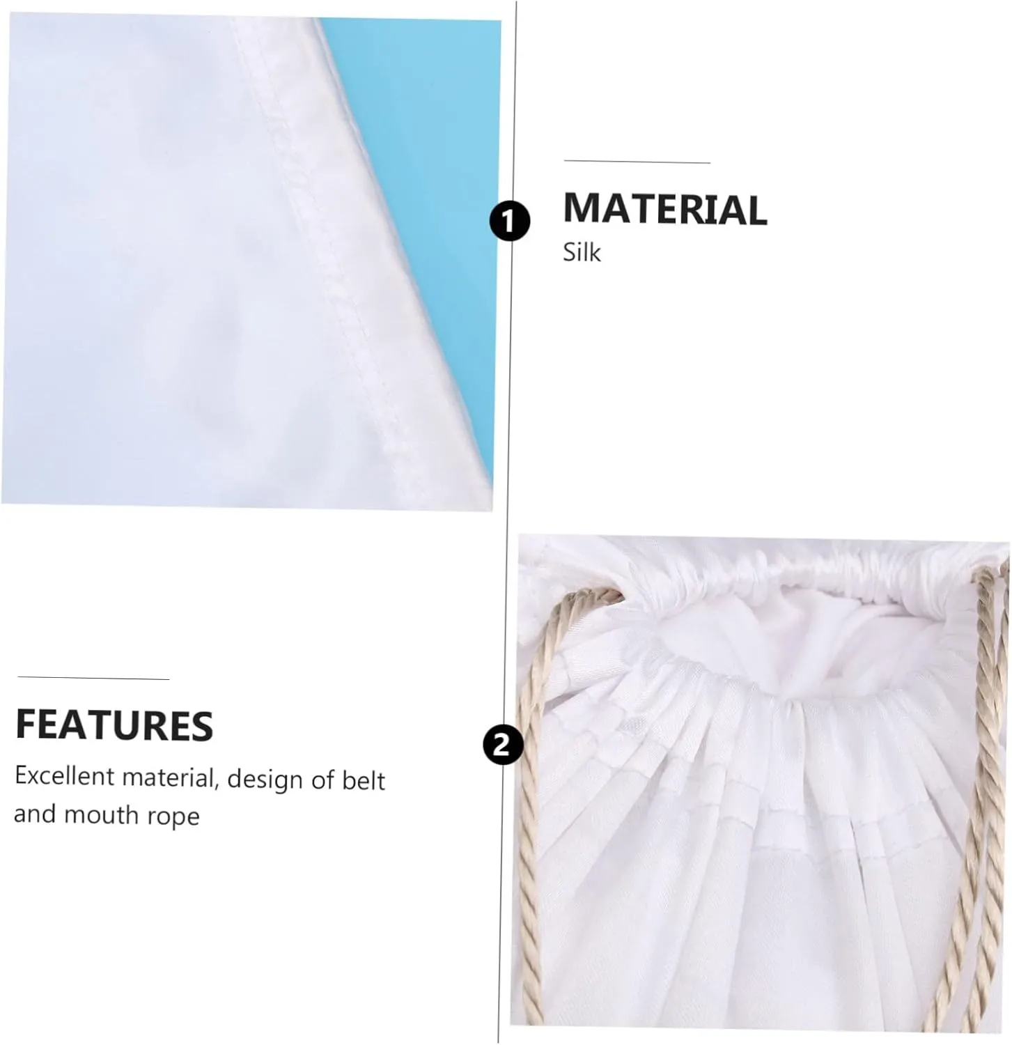 NOLITOY Elegant Silk Storage Bag Set 2pcs Toy Storage Home Organization Drawstring Closure Lightweight
