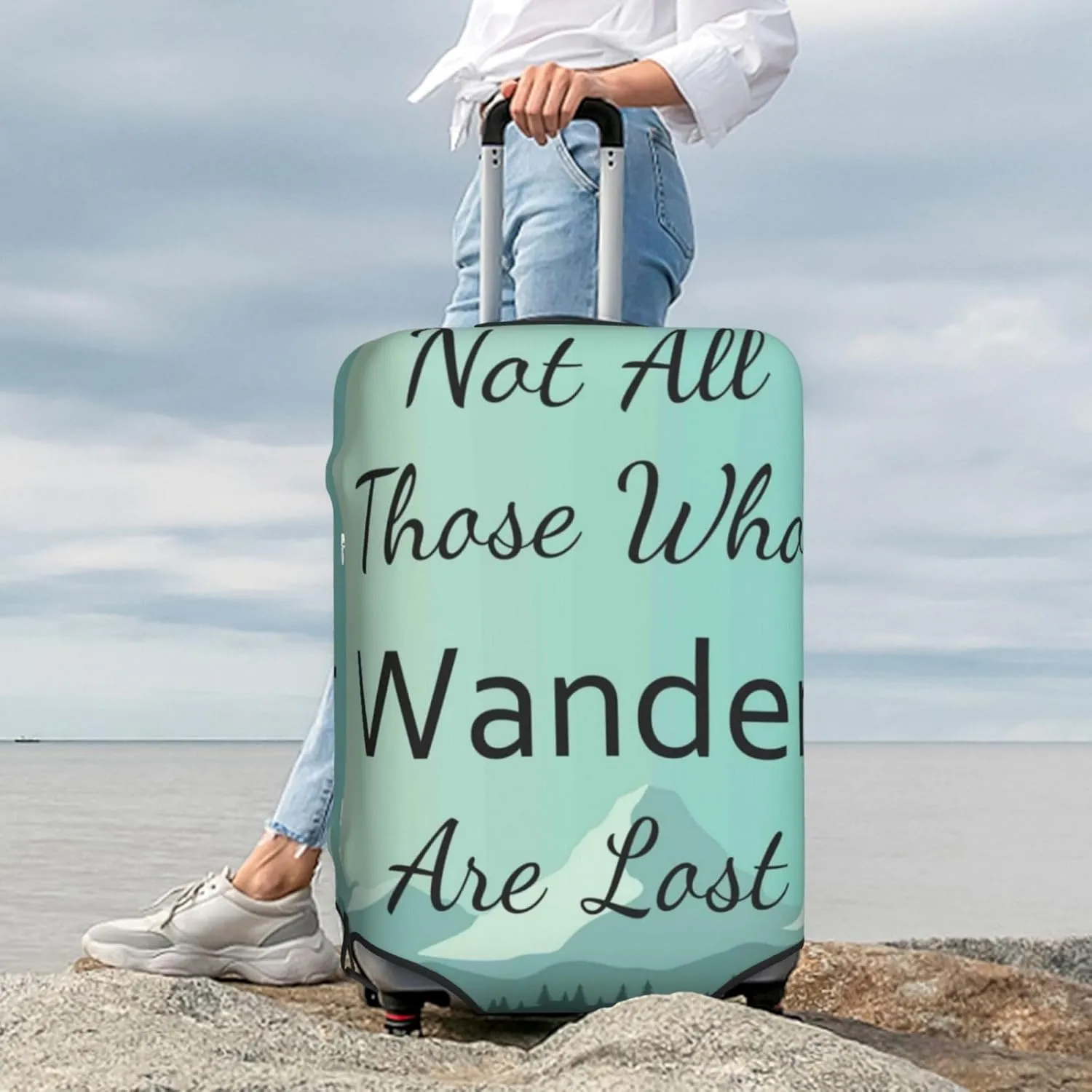 Not All Those Who Wander Are Lost1 Luggage Cover,Washable Suitcase Covers Fashion Luggage Covers,Anti-Scratch Suitcase Protector Cover