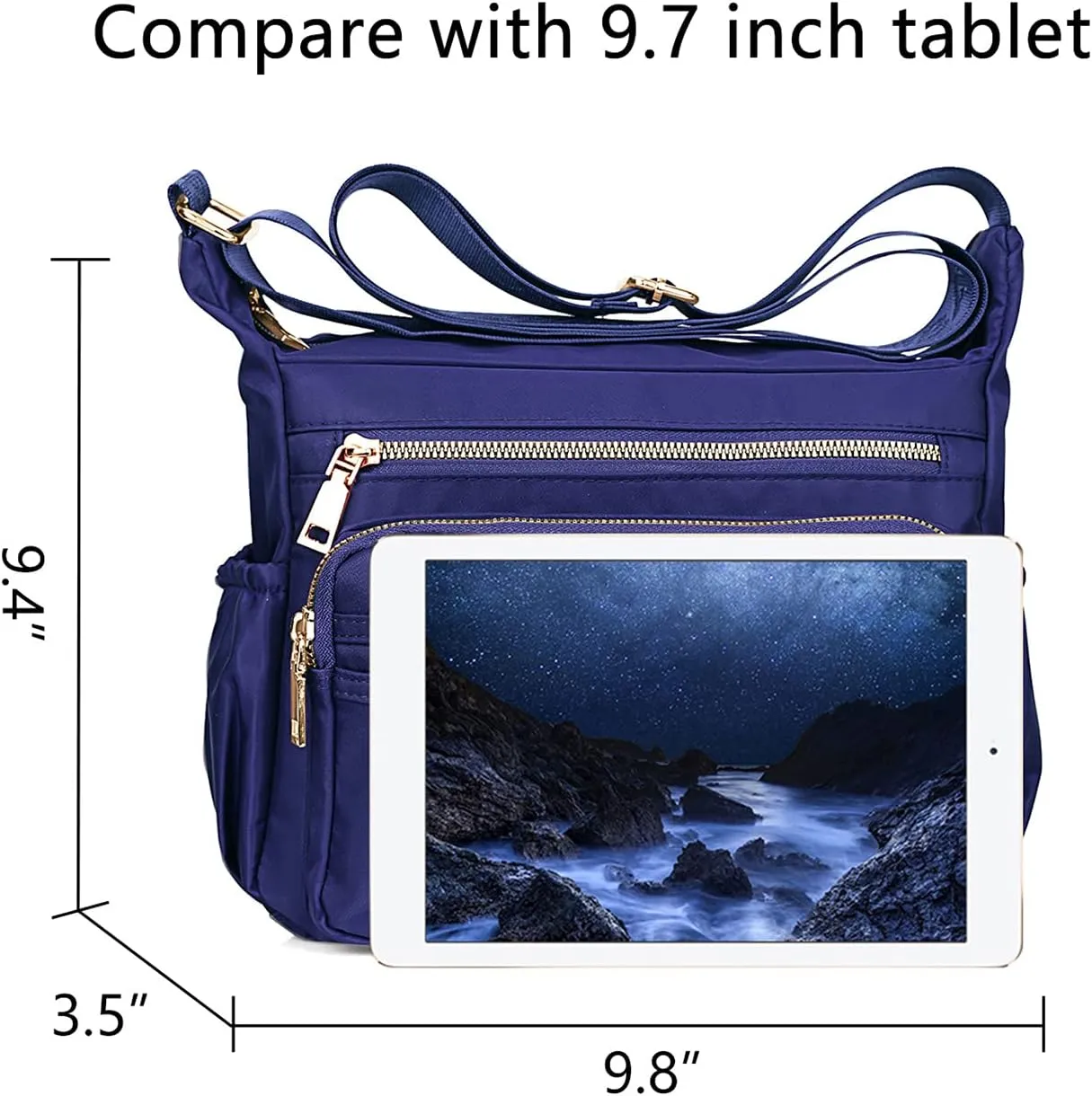 NOTAG Nylon Crossbody Bags for Women Small Waterproof Cross Body Handbag Mutilpockets Shoulder Bags Lightweight Travel Purses