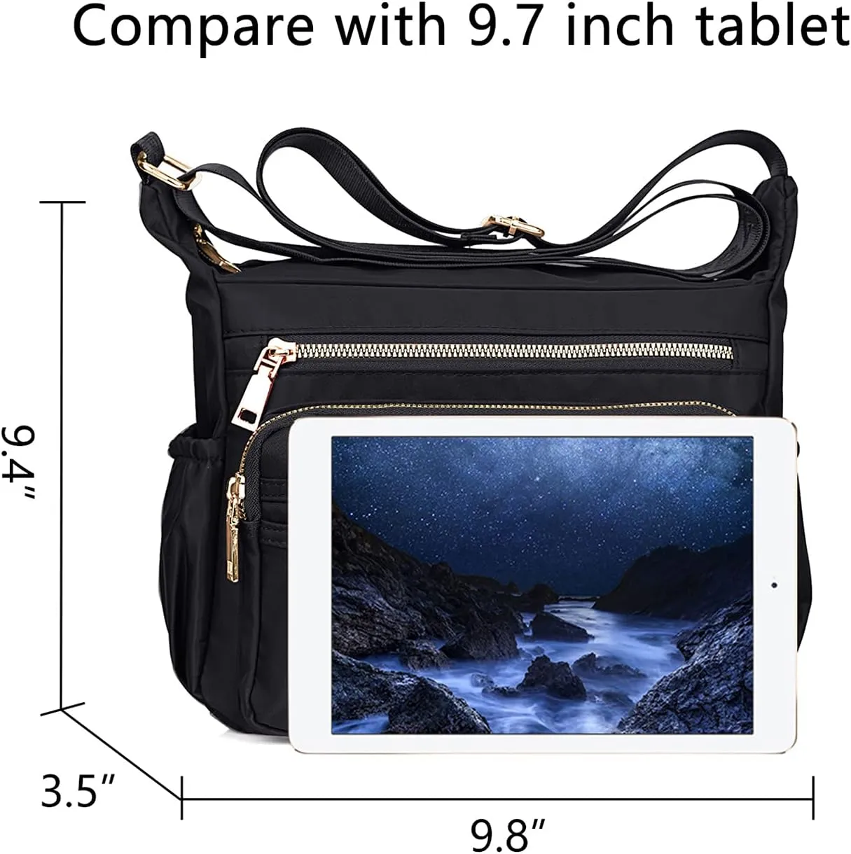 NOTAG Nylon Crossbody Bags for Women Small Waterproof Cross Body Handbag Mutilpockets Shoulder Bags Lightweight Travel Purses