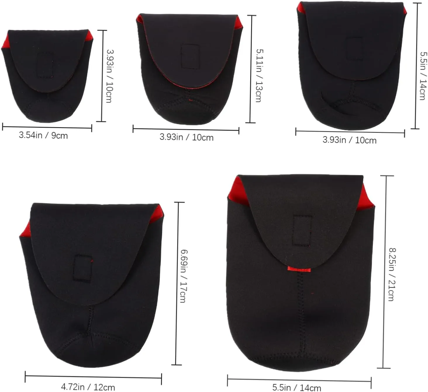NUOBESTY 1set Camera Lens Case Shockproof Lens Pouch for Dslr Water Resistant Neoprene Carry Bags Lightweight and Compact Design for Travel and Storage 5pcs