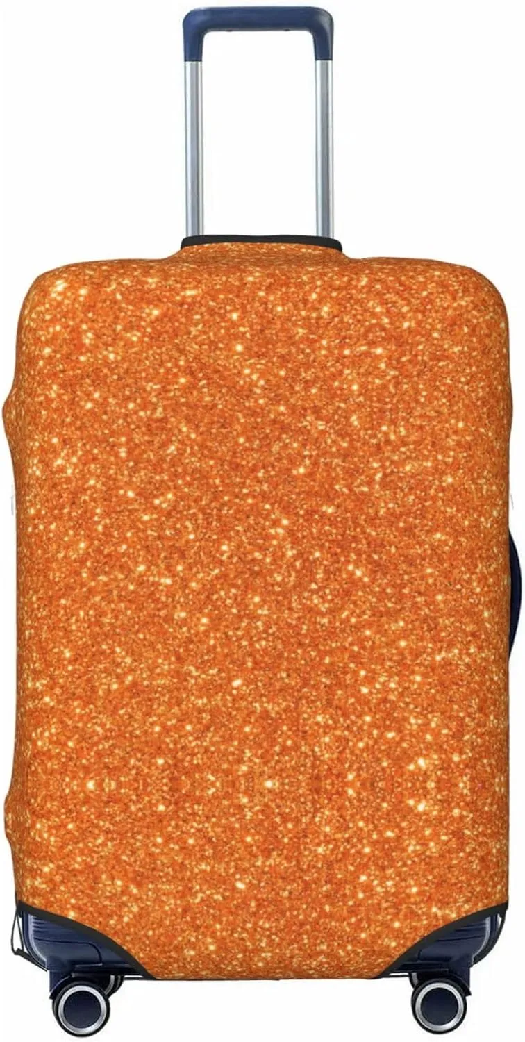 Orange Glitter Luggage Cover,Washable Suitcase Covers Fashion Luggage Covers,Anti-Scratch Suitcase Protector Cover