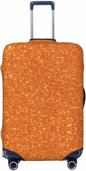 Orange Glitter Luggage Cover,Washable Suitcase Covers Fashion Luggage Covers,Anti-Scratch Suitcase Protector Cover