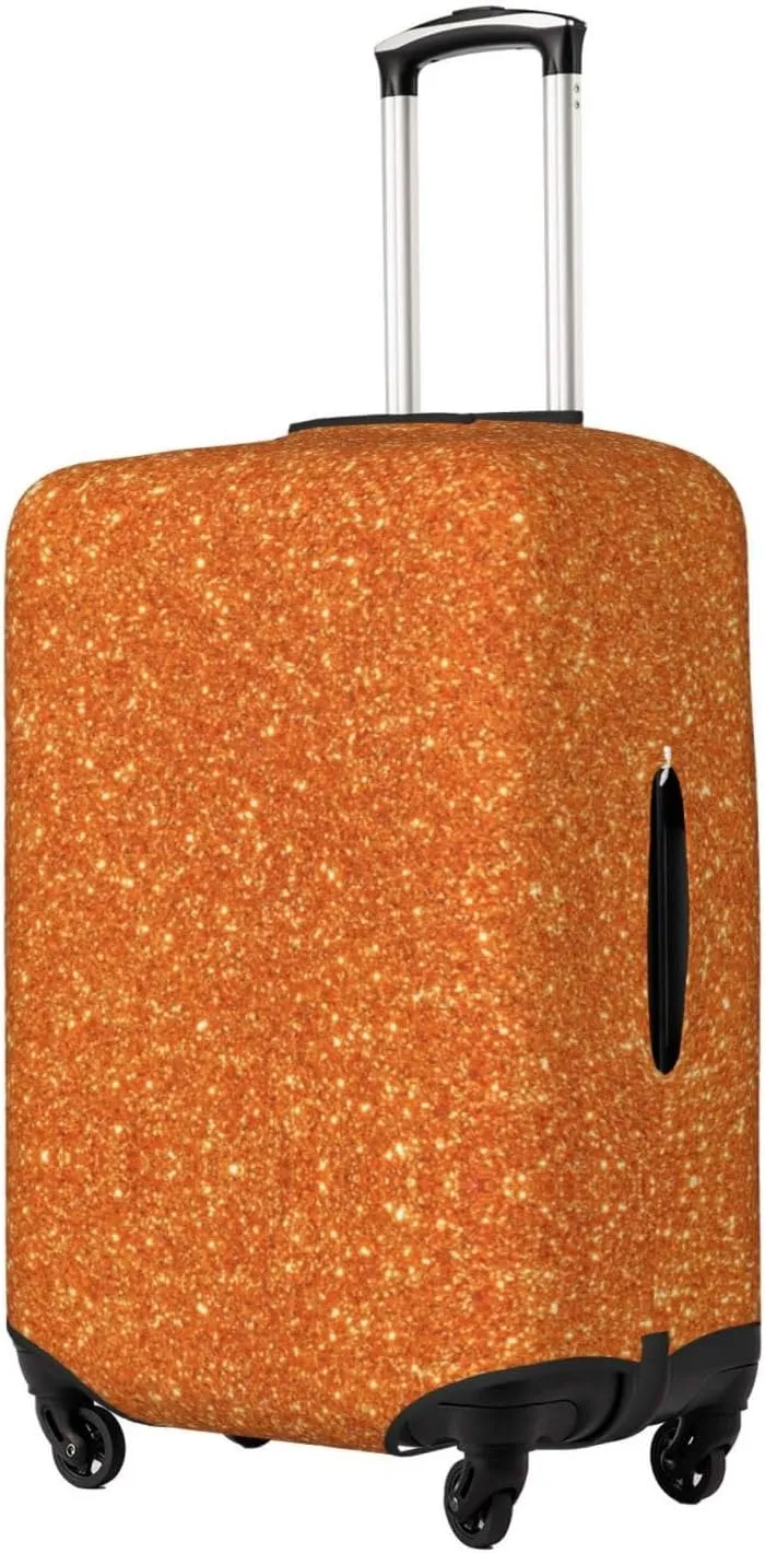 Orange Glitter Luggage Cover,Washable Suitcase Covers Fashion Luggage Covers,Anti-Scratch Suitcase Protector Cover
