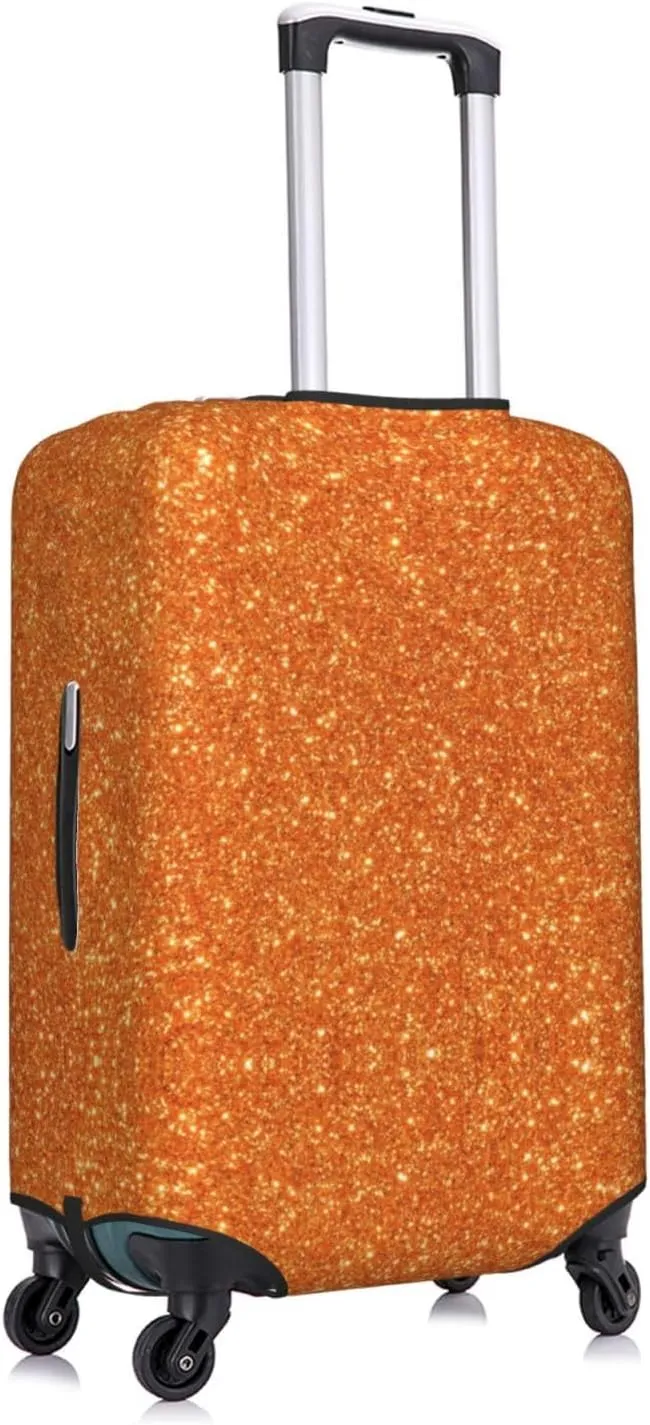 Orange Glitter Luggage Cover,Washable Suitcase Covers Fashion Luggage Covers,Anti-Scratch Suitcase Protector Cover
