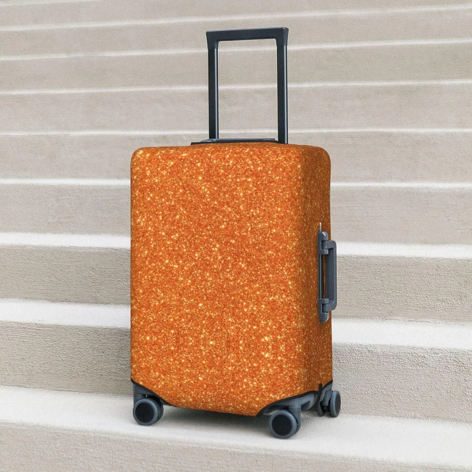 Orange Glitter Luggage Cover,Washable Suitcase Covers Fashion Luggage Covers,Anti-Scratch Suitcase Protector Cover