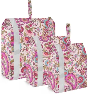 Paisley and Flowers Packing Cubes Set of 3, Lightweight Travel Luggage Organizers Foldable Bags for Easy Packing and Organization