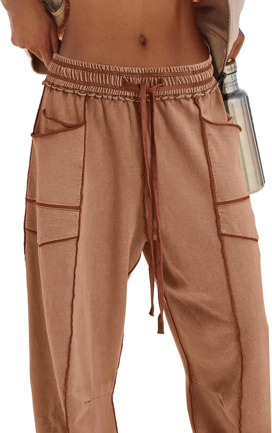 Panadila Womens Barrel Pants Drawstring Wide Leg Sweatpants Baggy Summer Lounge Pants Casual Beach Trousers