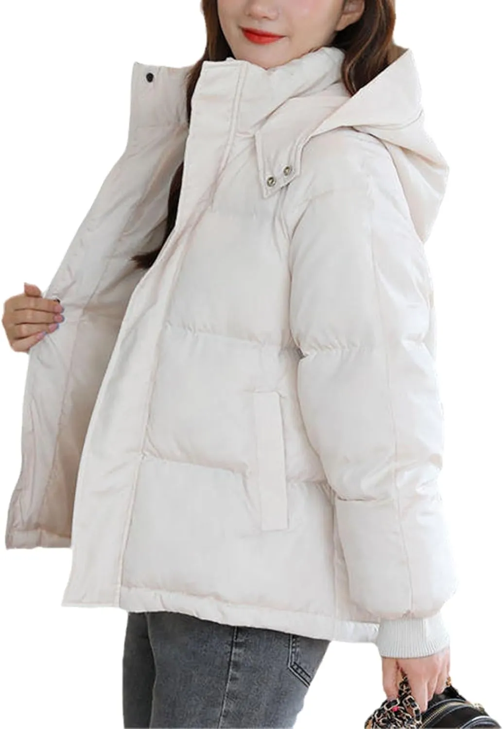 Parkas Warm Thicken Hooded Overcoats Winter Jacket Women Clothes Padded Loose Black Down Cotton Coat