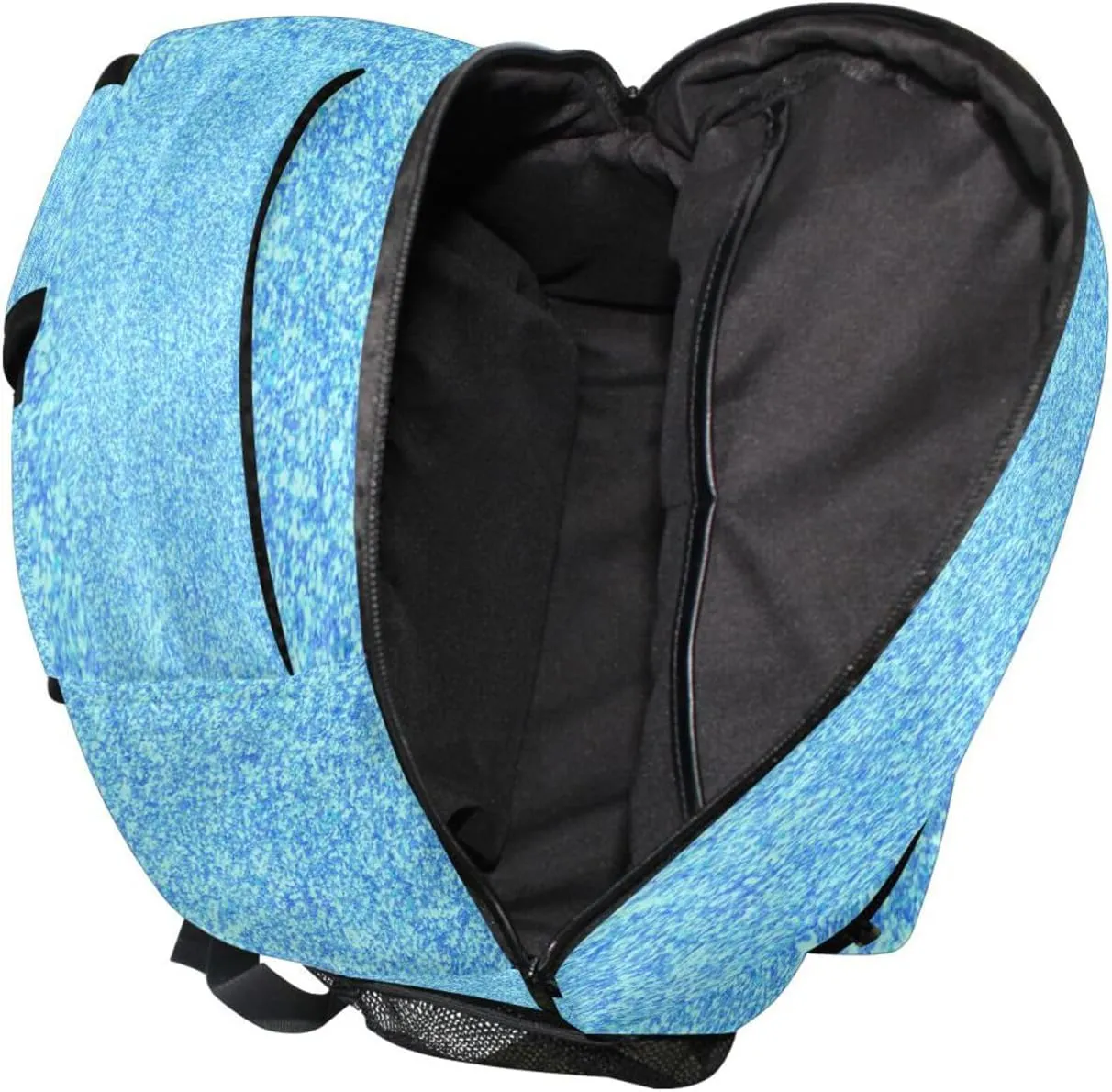 Pfrewn Custom Sky Blue Aqua Glitter Sparkle Backpacks Personalized Bookbag with Name Boys Girls School Backpack 17"