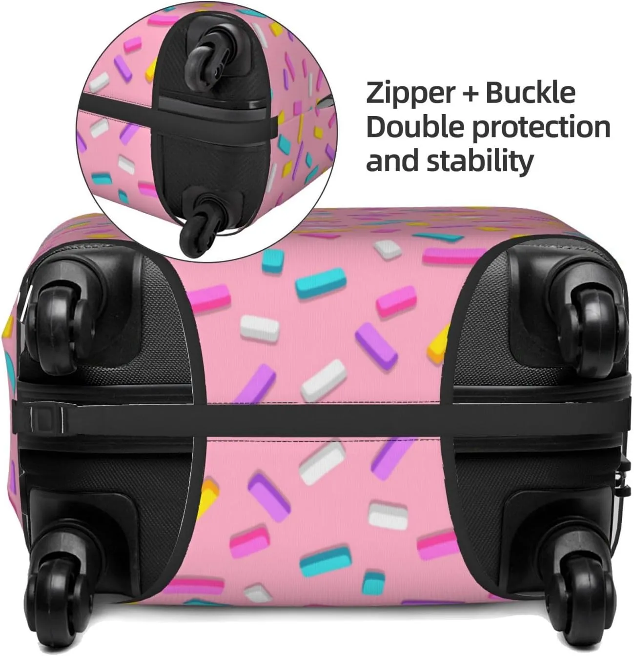 Pink Donut Luggage Cover,Washable Suitcase Covers Fashion Luggage Covers,Anti-Scratch Suitcase Protector Cover