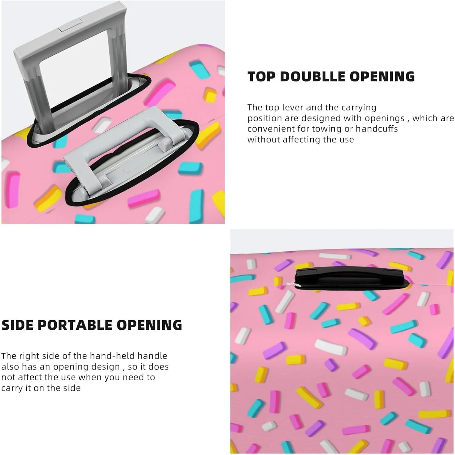 Pink Donut Luggage Cover,Washable Suitcase Covers Fashion Luggage Covers,Anti-Scratch Suitcase Protector Cover