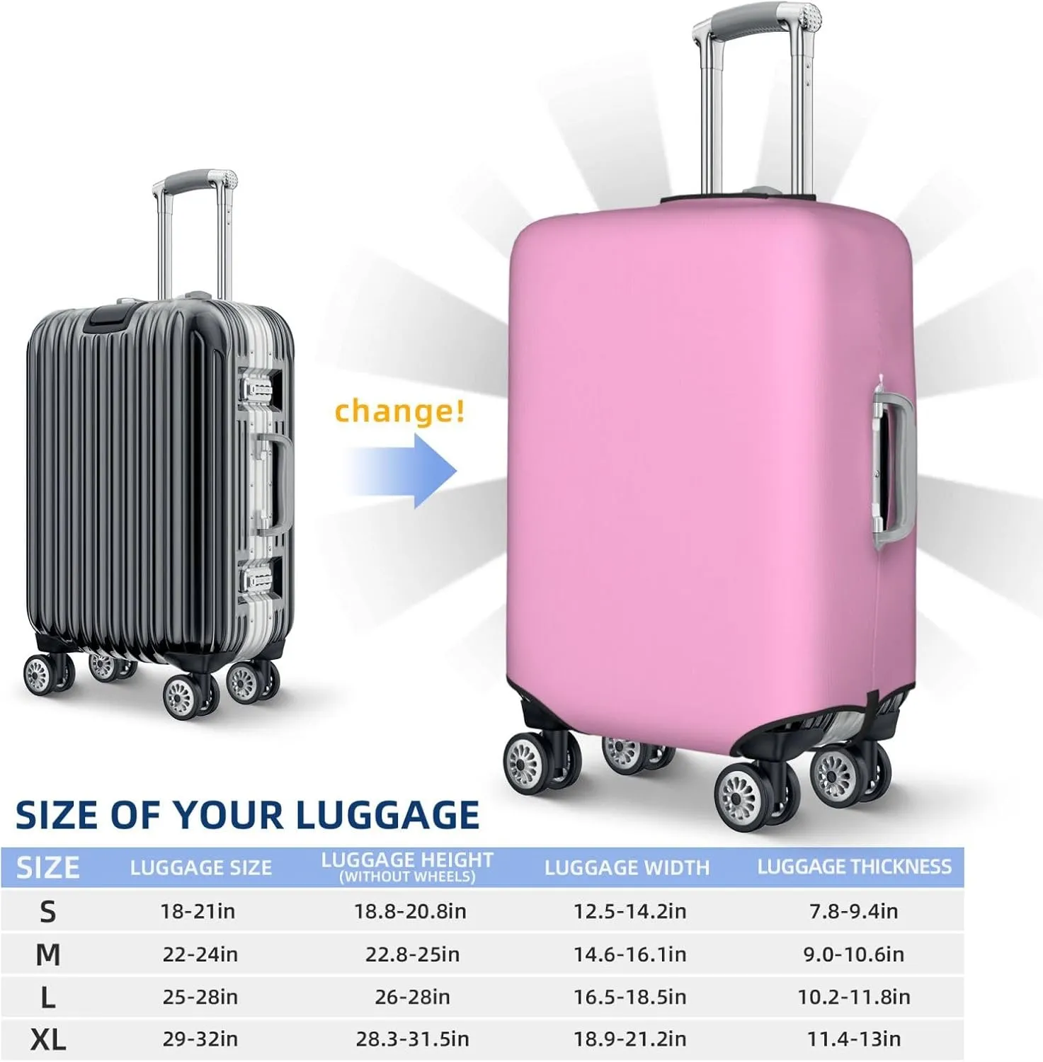 Pink Luggage Cover,Washable Suitcase Covers Fashion Luggage Covers,Anti-Scratch Suitcase Protector Cover
