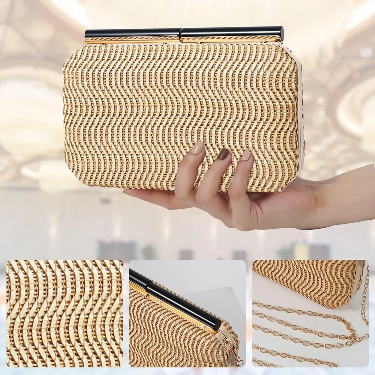 PU Leather Crossbody Bag for Women Shoulder Small Evening Elegant Clutch Bridal Wedding Purse Handbag