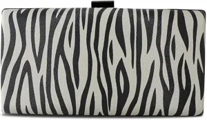 PU Leather Women Handbag Shoulder Bridal Wedding Purse Elegant Crossbody for Party Clutch Zebra Print Evening
