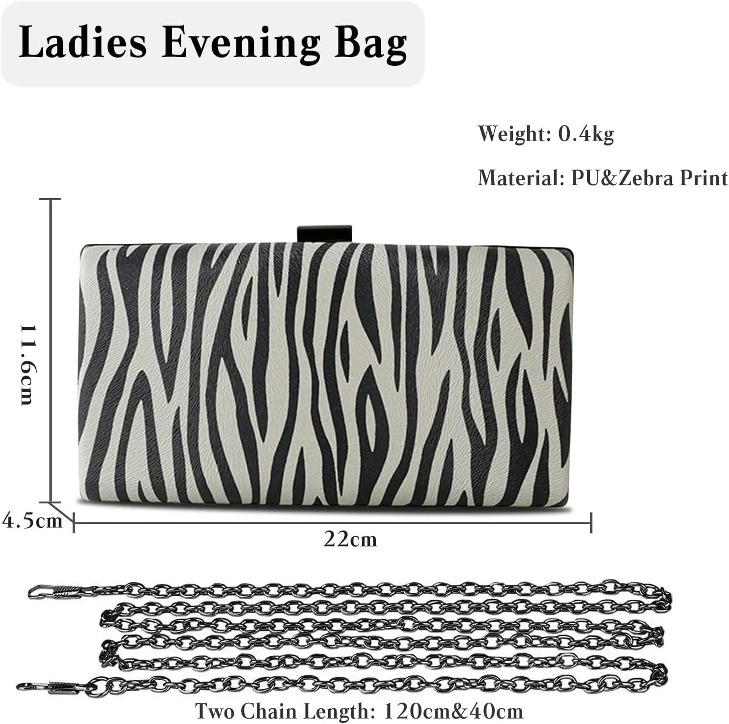 PU Leather Women Handbag Shoulder Bridal Wedding Purse Elegant Crossbody for Party Clutch Zebra Print Evening