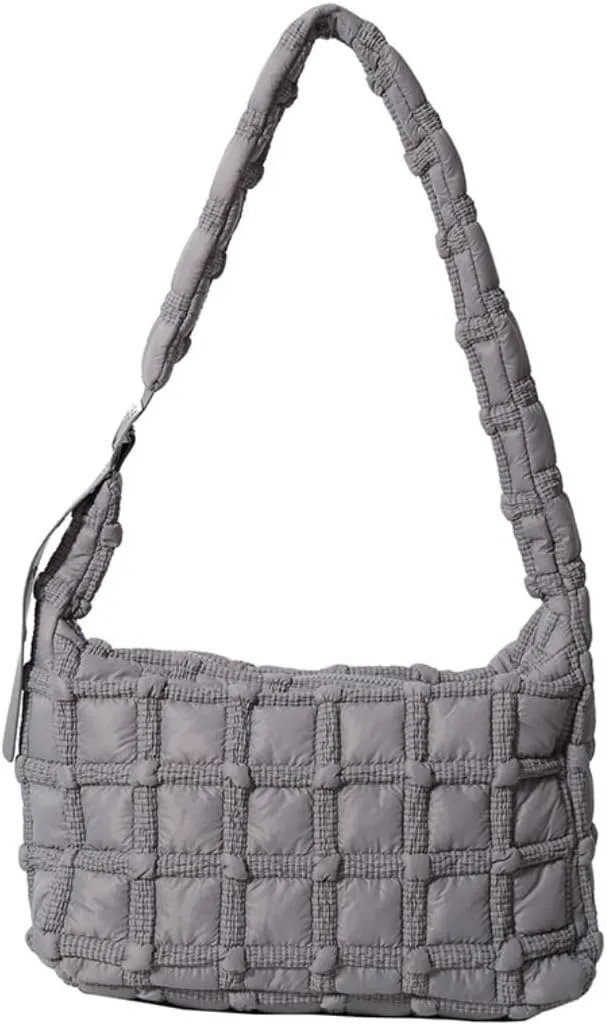 Puffer Tote Bag for Women Quilted Crossbody Carryall Bag Puffy Shoulder Bag Hobo Bubble Purse Nylon Handbag Lightweight