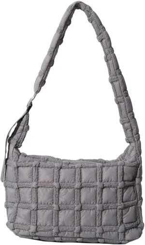Puffer Tote Bag for Women Quilted Crossbody Carryall Bag Puffy Shoulder Bag Hobo Bubble Purse Nylon Handbag Lightweight