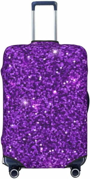 Purple Glitter Luggage Cover,Washable Suitcase Covers Fashion Luggage Covers,Anti-Scratch Suitcase Protector Cover