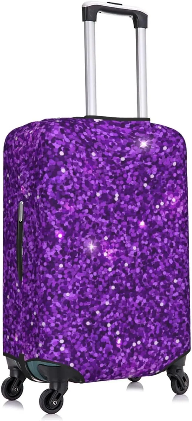 Purple Glitter Luggage Cover,Washable Suitcase Covers Fashion Luggage Covers,Anti-Scratch Suitcase Protector Cover