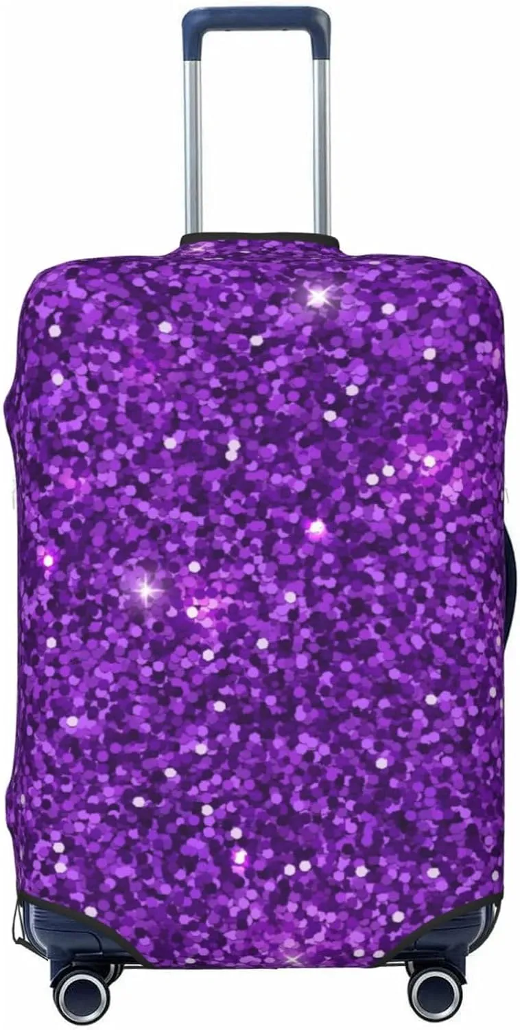 Purple Glitter Luggage Cover,Washable Suitcase Covers Fashion Luggage Covers,Anti-Scratch Suitcase Protector Cover