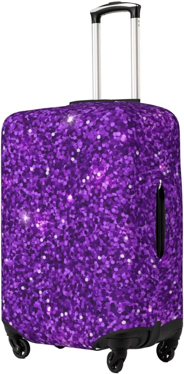 Purple Glitter Luggage Cover,Washable Suitcase Covers Fashion Luggage Covers,Anti-Scratch Suitcase Protector Cover