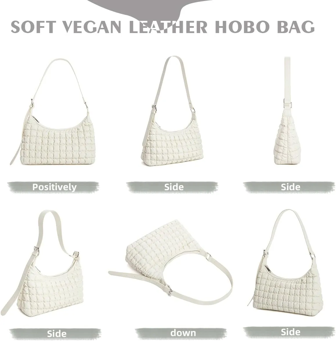 Quilted Crossbody Bags for Women Leather Vegan Pleated Plaid Purse Shoulder Bags Lightweight Puffer Bag Satchel Handbag
