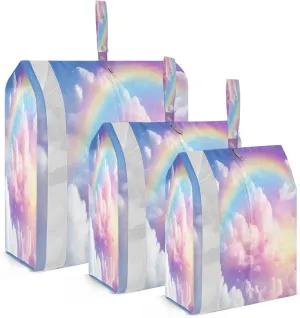 Rainbow Sky Cloud Packing Cubes for Travel 3 Set Travel Bags Organizer Suitcase Organizer Bags Set for Organization