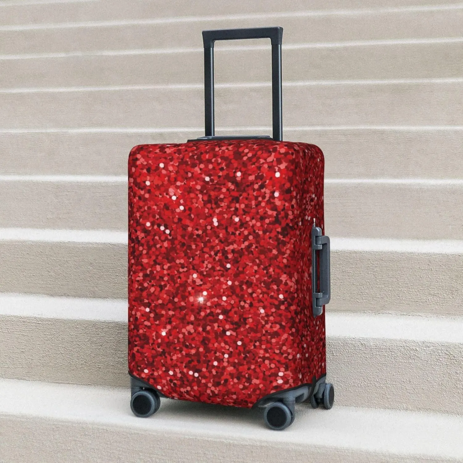 Red Glitter Luggage Cover,Washable Suitcase Covers Fashion Luggage Covers,Anti-Scratch Suitcase Protector Cover