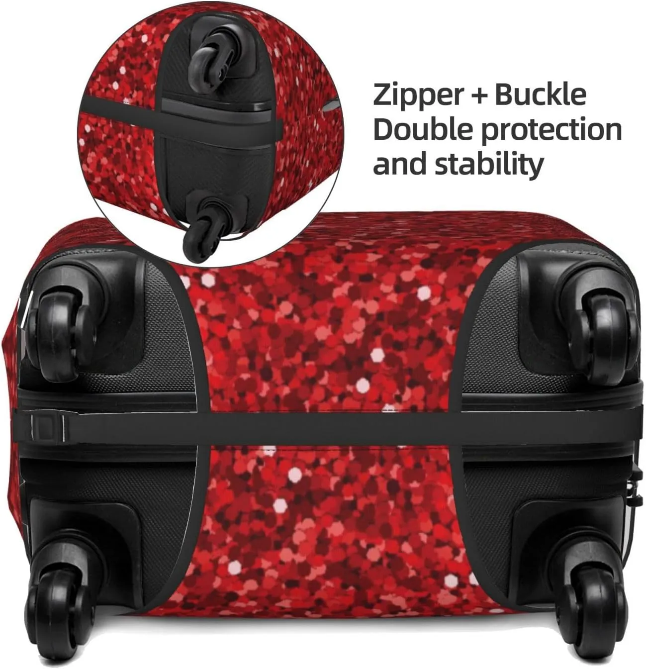 Red Glitter Luggage Cover,Washable Suitcase Covers Fashion Luggage Covers,Anti-Scratch Suitcase Protector Cover