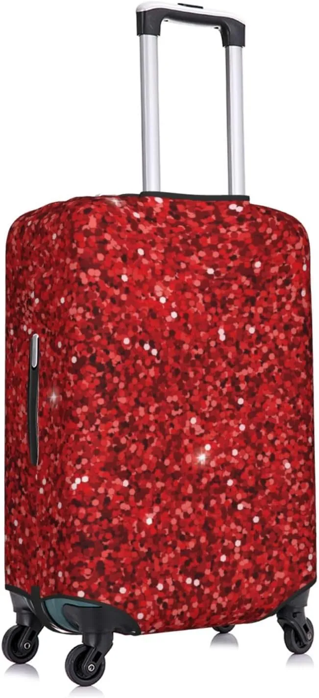 Red Glitter Luggage Cover,Washable Suitcase Covers Fashion Luggage Covers,Anti-Scratch Suitcase Protector Cover