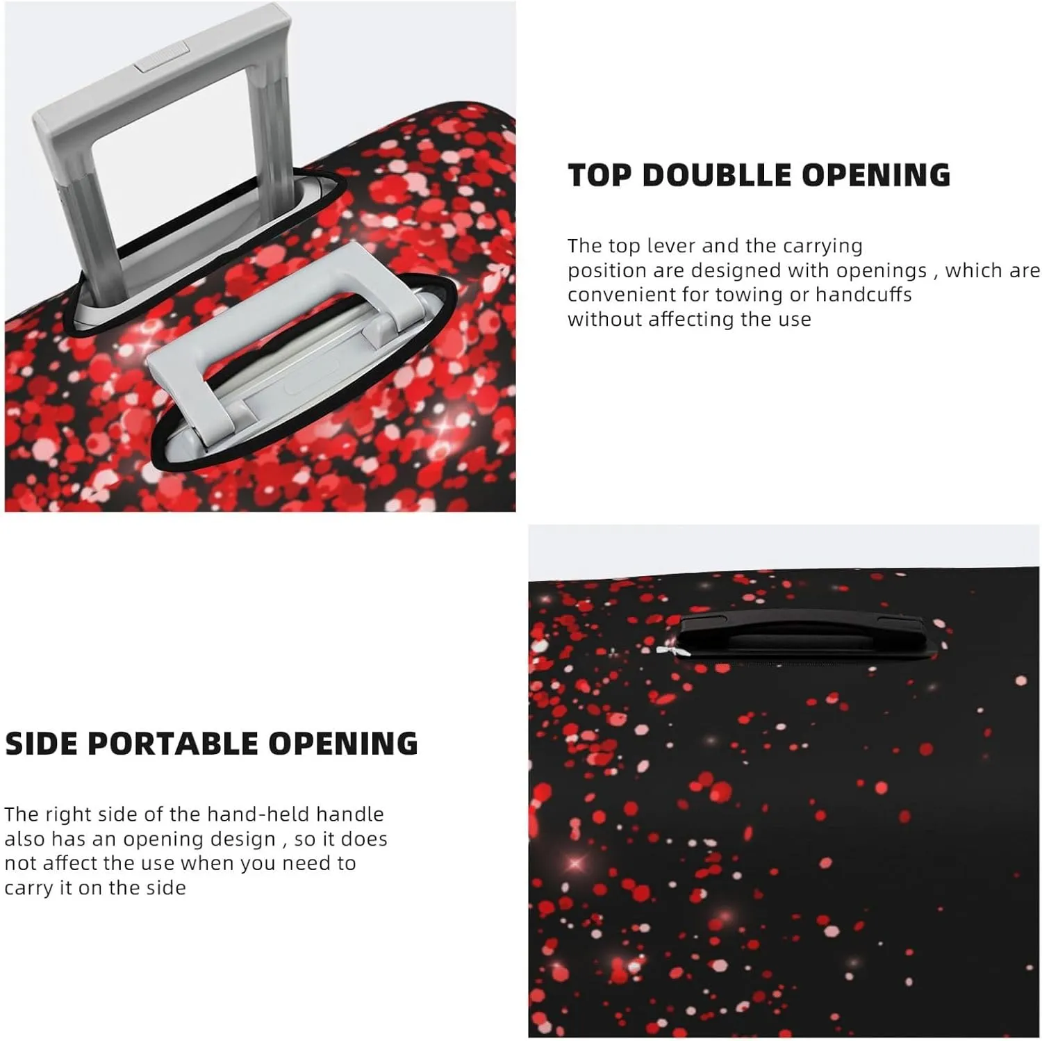 Red Glitter1 Luggage Cover,Washable Suitcase Covers Fashion Luggage Covers,Anti-Scratch Suitcase Protector Cover