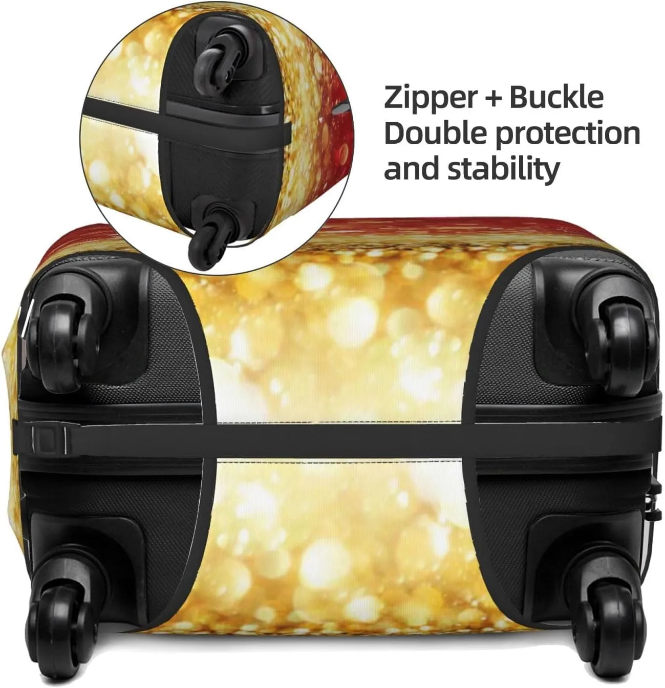 Red Gold Glitter Luggage Cover,Washable Suitcase Covers Fashion Luggage Covers,Anti-Scratch Suitcase Protector Cover