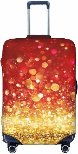 Red Gold Glitter Luggage Cover,Washable Suitcase Covers Fashion Luggage Covers,Anti-Scratch Suitcase Protector Cover