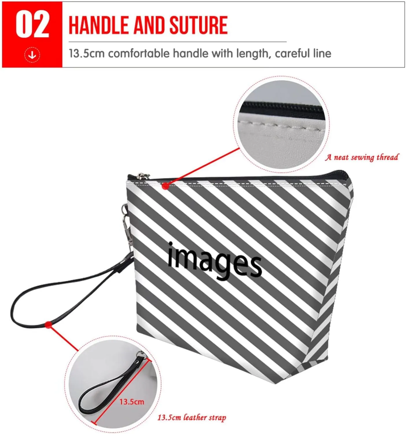 Renewold American FlagDesigns Cosmetic Bag Zipper Closure Roomy Cosmetic Bag Waterproof Pouch Travel Small Brush Case Leather Decorative Bag