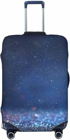Retro Blue Glitter Luggage Cover,Washable Suitcase Covers Fashion Luggage Covers,Anti-Scratch Suitcase Protector Cover