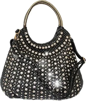 Rhinestone Bags Diamonds Women Handbags Genuine Leather Shoulder Bag Female White Rhinestone Messenger Crossbody Tote Bags