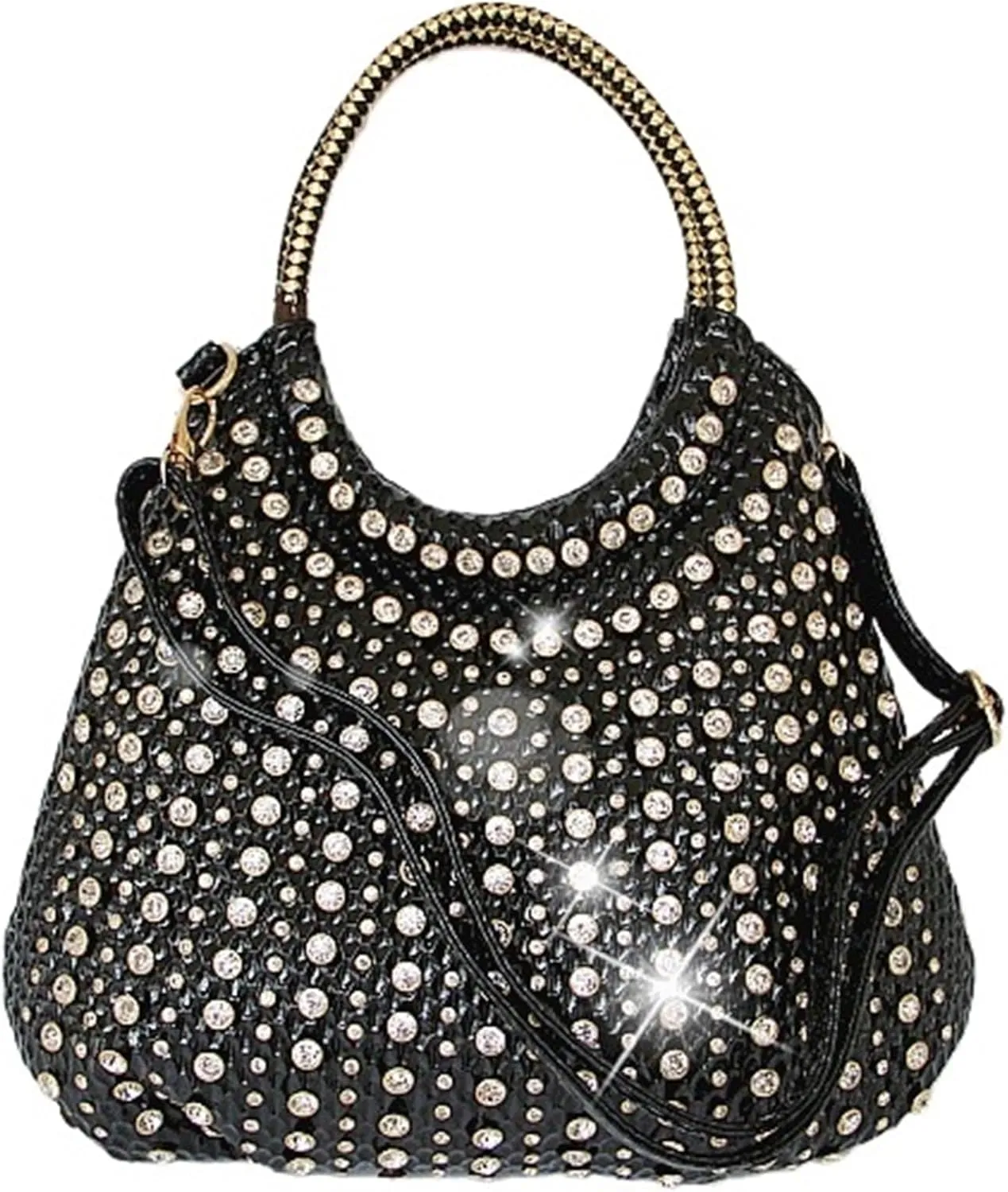 Rhinestone Bags Diamonds Women Handbags Genuine Leather Shoulder Bag Female White Rhinestone Messenger Crossbody Tote Bags