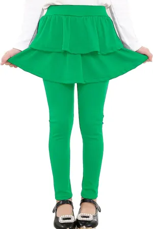 RieKet Girls School Uniform Pants Warm Stretchy Athletic Leggings with Skirt 2-14 Years