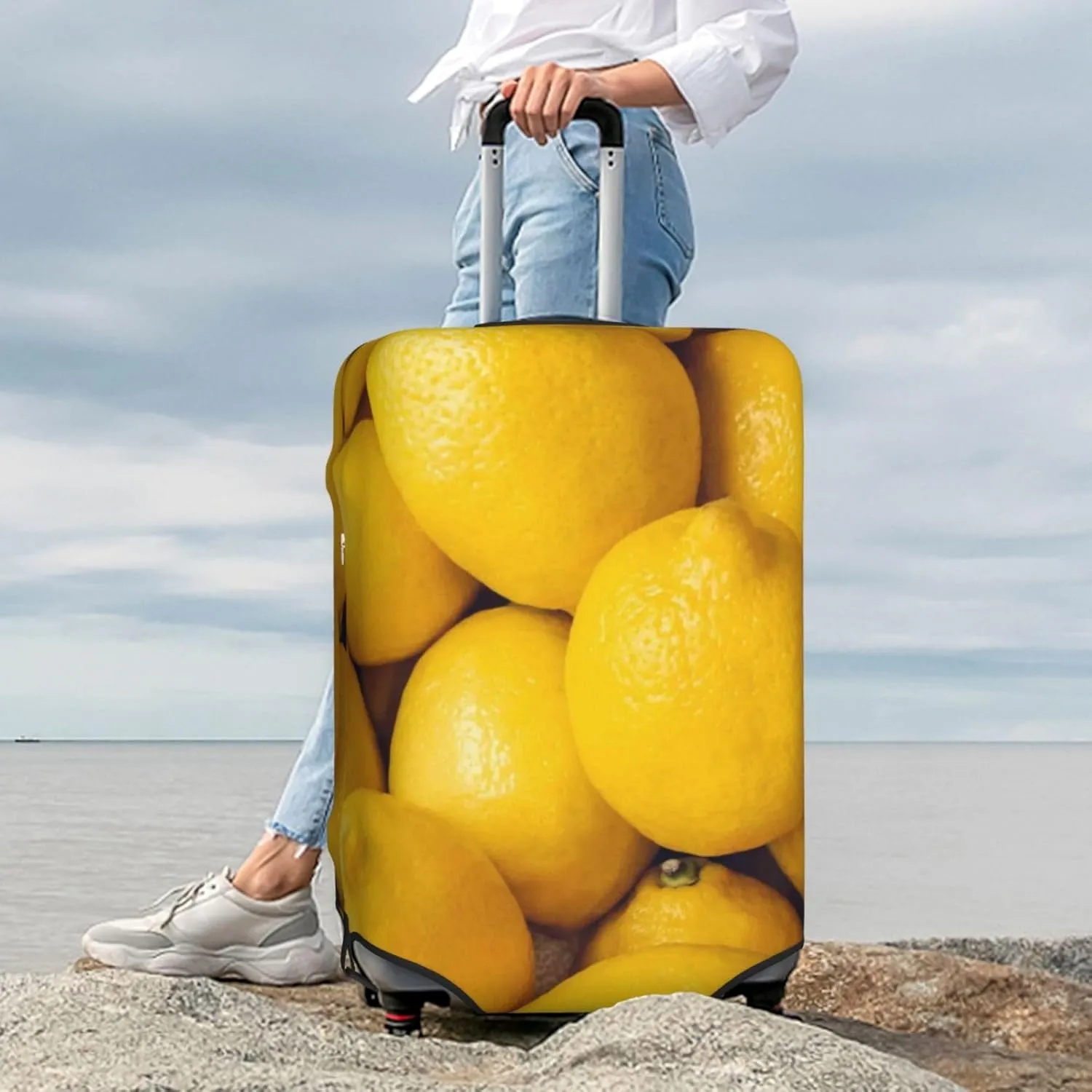 Ripe Yellow Lemon Luggage Cover,Washable Suitcase Covers Fashion Luggage Covers,Anti-Scratch Suitcase Protector Cover