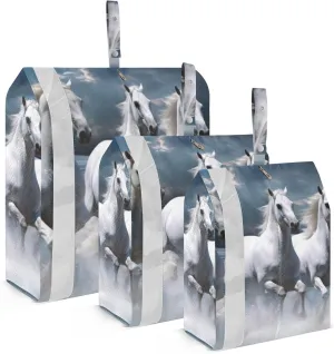 Riverside Running Horse Packing Cubes Set of 3, Lightweight Travel Luggage Organizers Foldable Bags for Easy Packing and Organization
