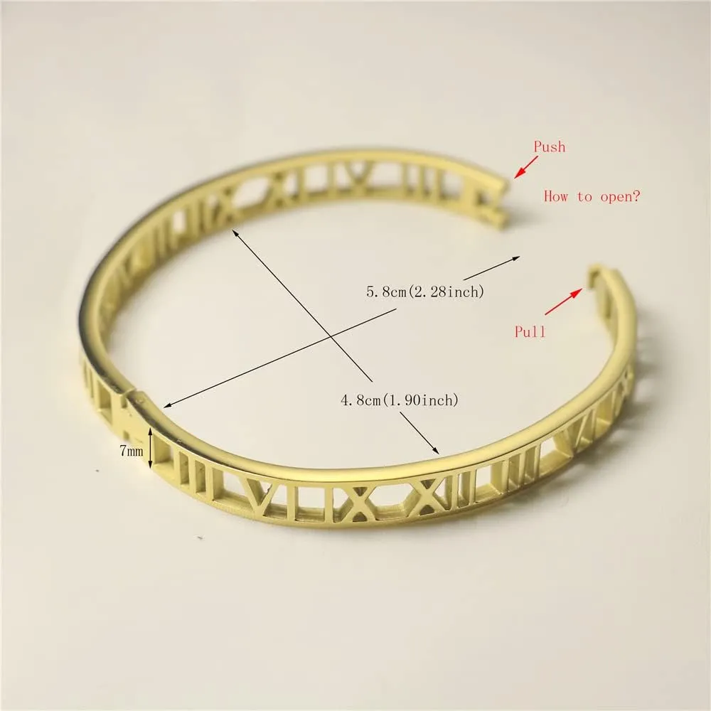 Roman Numeral Series Hollow Carved Bracelet - Fashionable Women's Three-Color Roman Bracelet