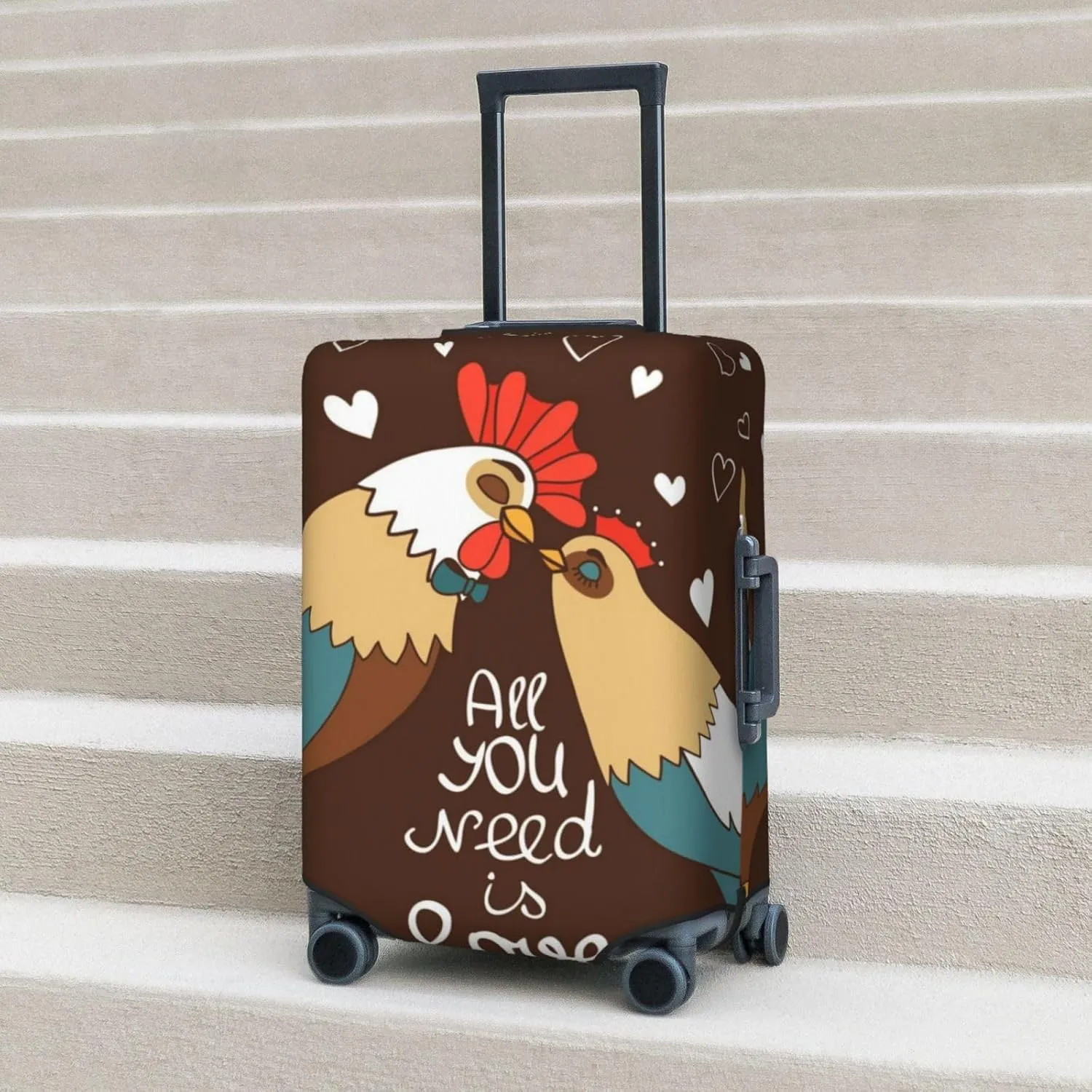 Rooster And Chicken Luggage Cover,Washable Suitcase Covers Fashion Luggage Covers,Anti-Scratch Suitcase Protector Cover